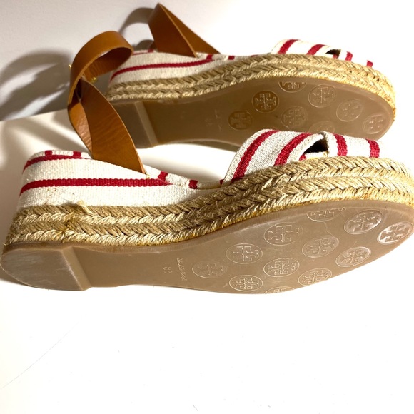 Tory Burch Karissa Red Striped Espadrilles - Picture 7 of 11